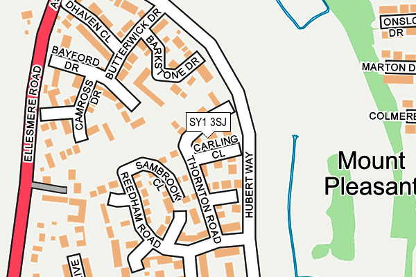 SY1 3SJ map - OS OpenMap – Local (Ordnance Survey)