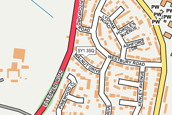 SY1 3SQ map - OS OpenMap – Local (Ordnance Survey)