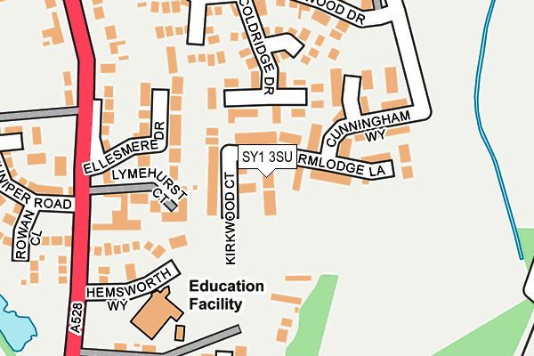 SY1 3SU map - OS OpenMap – Local (Ordnance Survey)