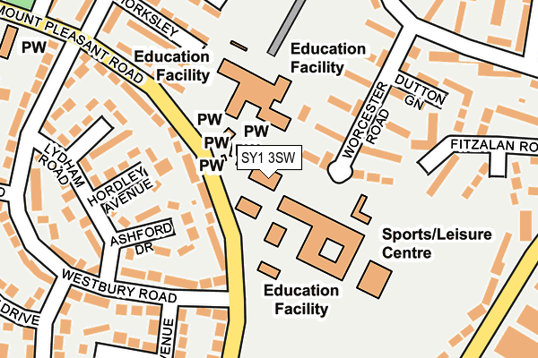 SY1 3SW map - OS OpenMap – Local (Ordnance Survey)