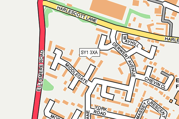 SY1 3XA map - OS OpenMap – Local (Ordnance Survey)