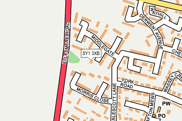 SY1 3XB map - OS OpenMap – Local (Ordnance Survey)