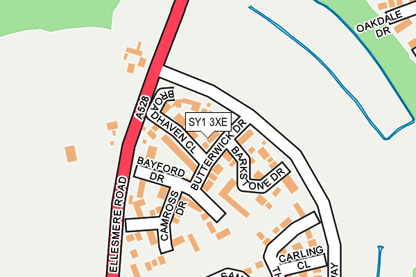 SY1 3XE map - OS OpenMap – Local (Ordnance Survey)