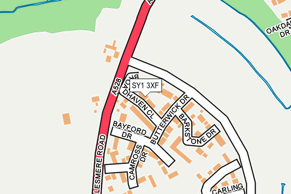 SY1 3XF map - OS OpenMap – Local (Ordnance Survey)