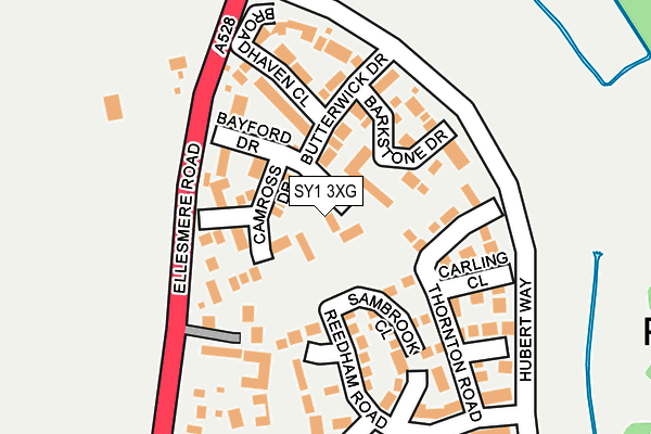 SY1 3XG map - OS OpenMap – Local (Ordnance Survey)