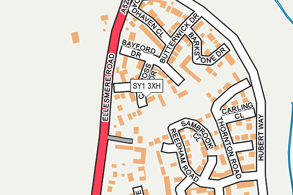 SY1 3XH map - OS OpenMap – Local (Ordnance Survey)