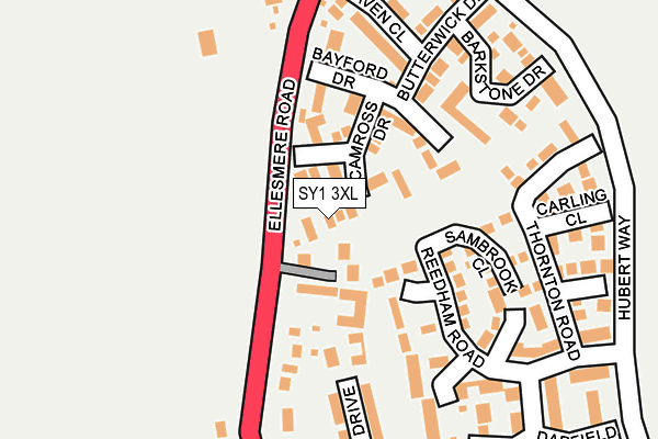 SY1 3XL map - OS OpenMap – Local (Ordnance Survey)