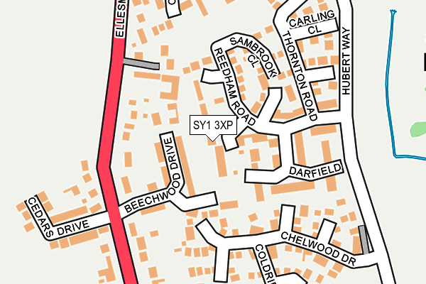 SY1 3XP map - OS OpenMap – Local (Ordnance Survey)