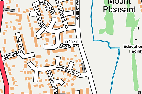 SY1 3XS map - OS OpenMap – Local (Ordnance Survey)