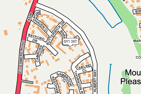 SY1 3XT map - OS OpenMap – Local (Ordnance Survey)
