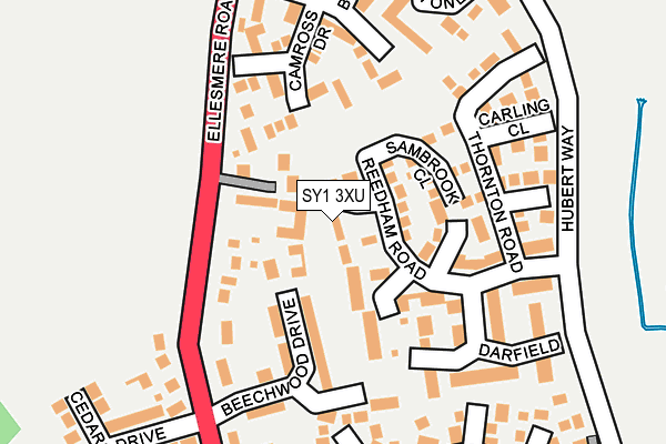 SY1 3XU map - OS OpenMap – Local (Ordnance Survey)
