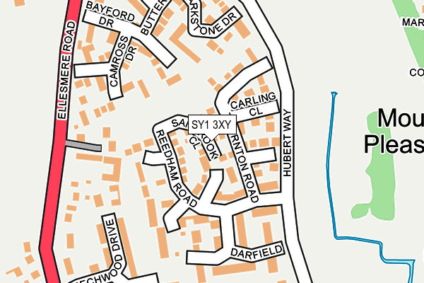 SY1 3XY map - OS OpenMap – Local (Ordnance Survey)