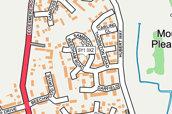 SY1 3XZ map - OS OpenMap – Local (Ordnance Survey)