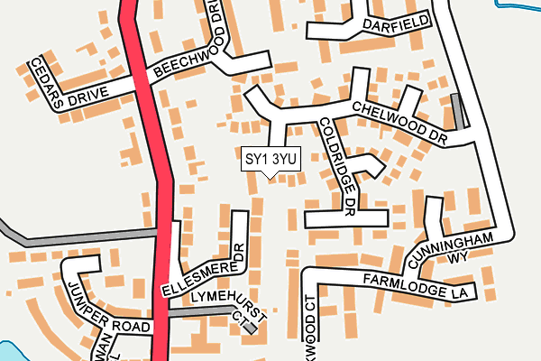 SY1 3YU map - OS OpenMap – Local (Ordnance Survey)