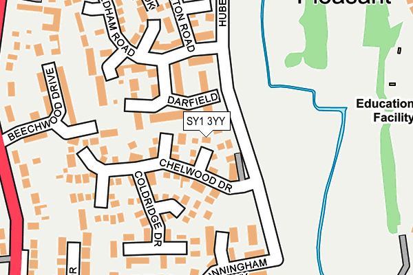 SY1 3YY map - OS OpenMap – Local (Ordnance Survey)