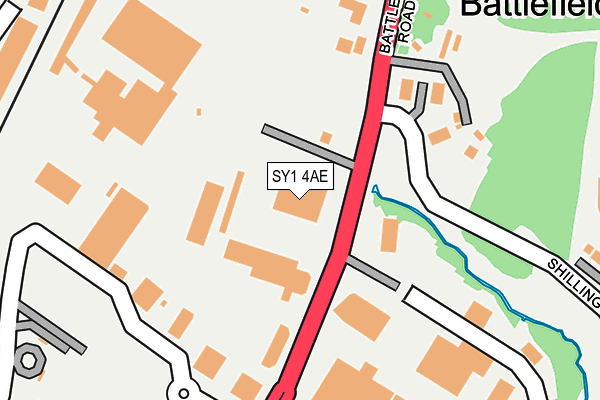 SY1 4AE map - OS OpenMap – Local (Ordnance Survey)