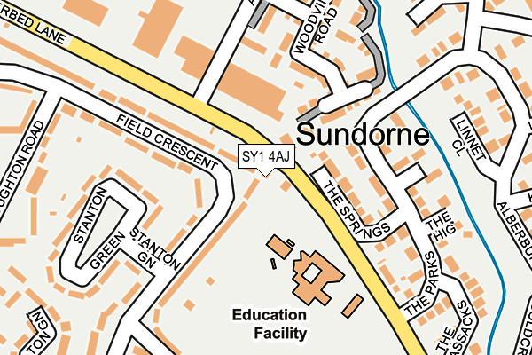 SY1 4AJ map - OS OpenMap – Local (Ordnance Survey)