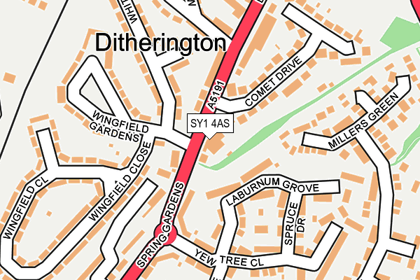 SY1 4AS map - OS OpenMap – Local (Ordnance Survey)