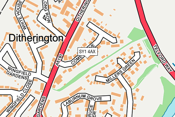 SY1 4AX map - OS OpenMap – Local (Ordnance Survey)