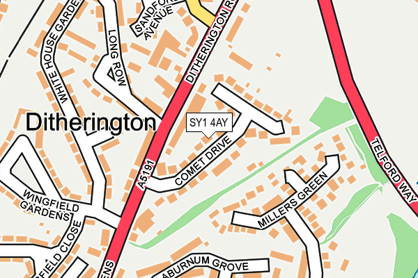 SY1 4AY map - OS OpenMap – Local (Ordnance Survey)