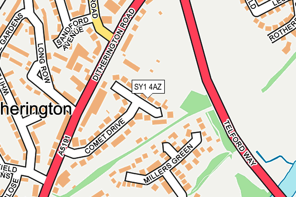 SY1 4AZ map - OS OpenMap – Local (Ordnance Survey)