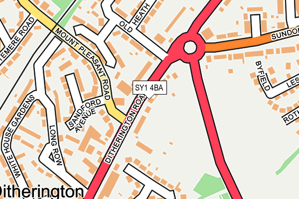 SY1 4BA map - OS OpenMap – Local (Ordnance Survey)