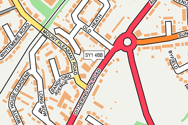 SY1 4BB map - OS OpenMap – Local (Ordnance Survey)