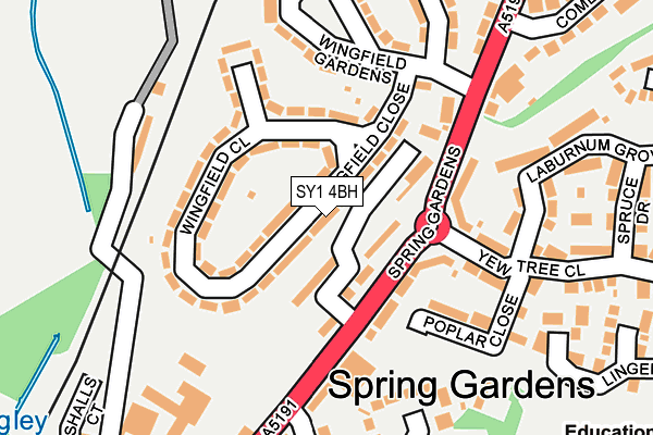 SY1 4BH map - OS OpenMap – Local (Ordnance Survey)