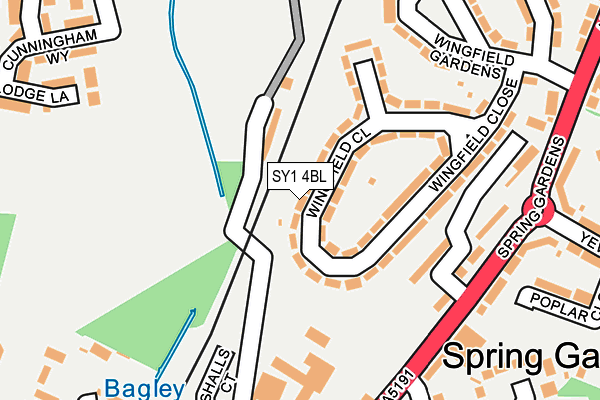 SY1 4BL map - OS OpenMap – Local (Ordnance Survey)