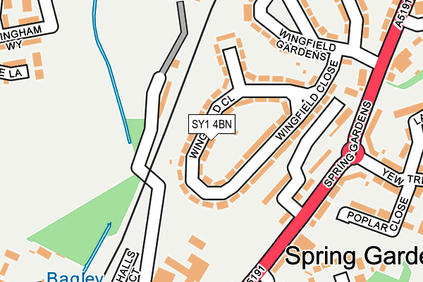 SY1 4BN map - OS OpenMap – Local (Ordnance Survey)