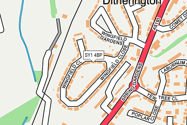 SY1 4BP map - OS OpenMap – Local (Ordnance Survey)