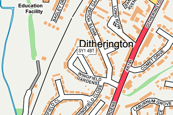 SY1 4BT map - OS OpenMap – Local (Ordnance Survey)