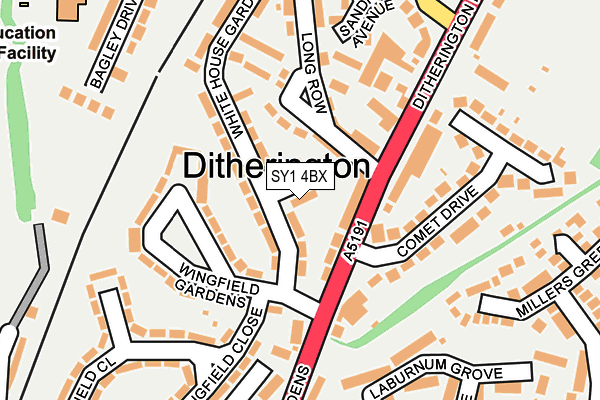 SY1 4BX map - OS OpenMap – Local (Ordnance Survey)