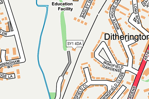 SY1 4DA map - OS OpenMap – Local (Ordnance Survey)