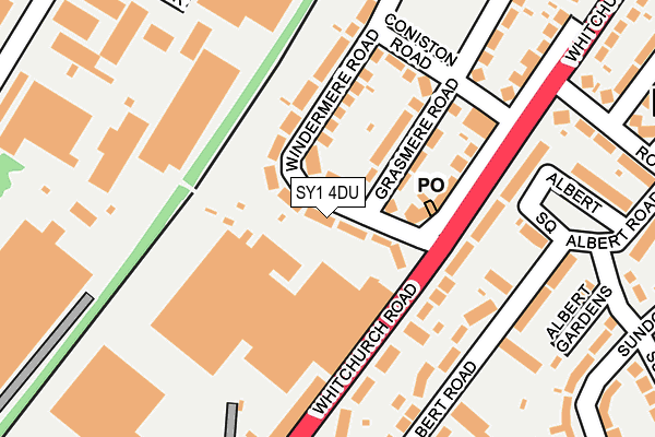 SY1 4DU map - OS OpenMap – Local (Ordnance Survey)