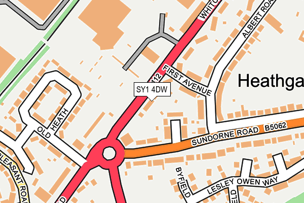 SY1 4DW map - OS OpenMap – Local (Ordnance Survey)