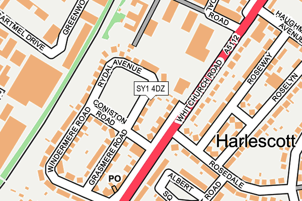 SY1 4DZ map - OS OpenMap – Local (Ordnance Survey)