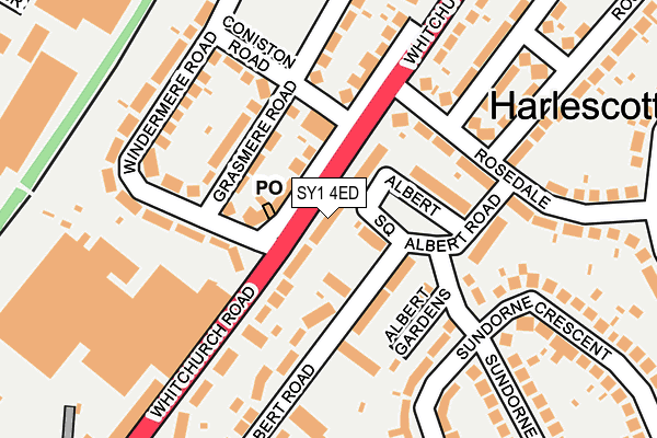 SY1 4ED map - OS OpenMap – Local (Ordnance Survey)