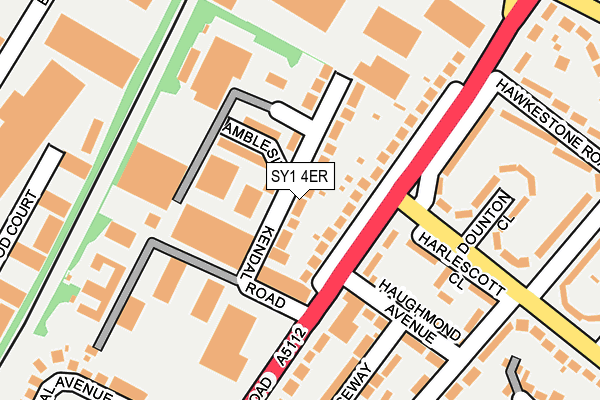 SY1 4ER map - OS OpenMap – Local (Ordnance Survey)