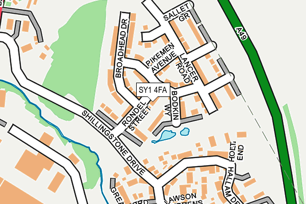 SY1 4FA map - OS OpenMap – Local (Ordnance Survey)