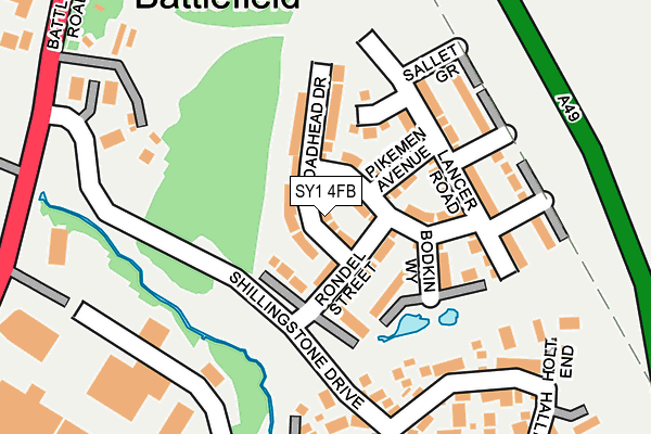 SY1 4FB map - OS OpenMap – Local (Ordnance Survey)