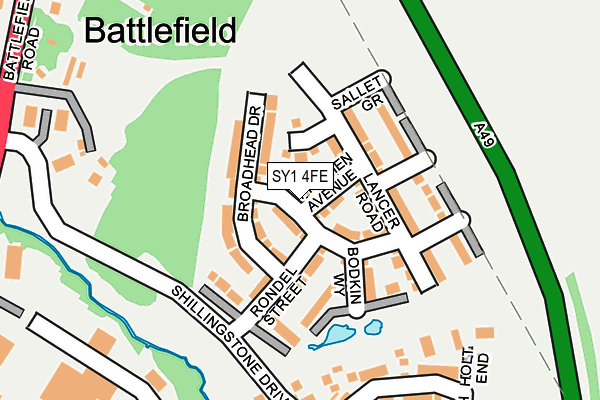 SY1 4FE map - OS OpenMap – Local (Ordnance Survey)