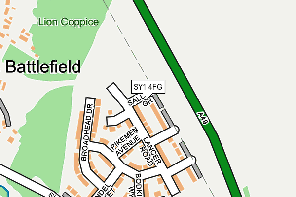 SY1 4FG map - OS OpenMap – Local (Ordnance Survey)