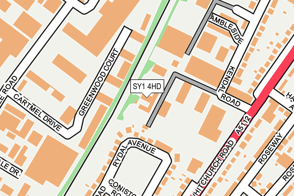 SY1 4HD map - OS OpenMap – Local (Ordnance Survey)