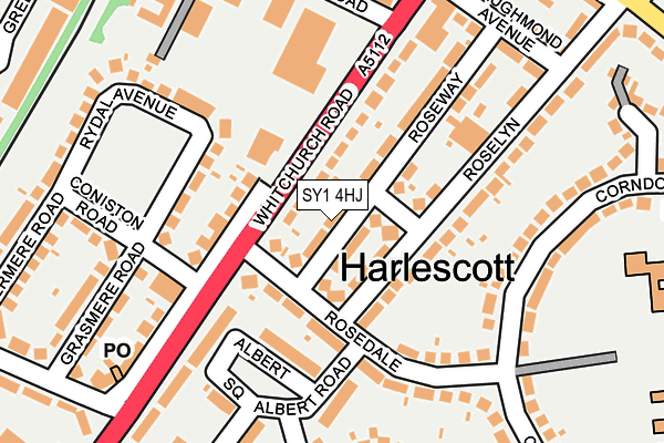 SY1 4HJ map - OS OpenMap – Local (Ordnance Survey)