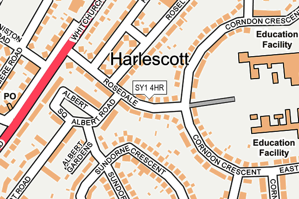 SY1 4HR map - OS OpenMap – Local (Ordnance Survey)