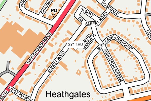 SY1 4HU map - OS OpenMap – Local (Ordnance Survey)