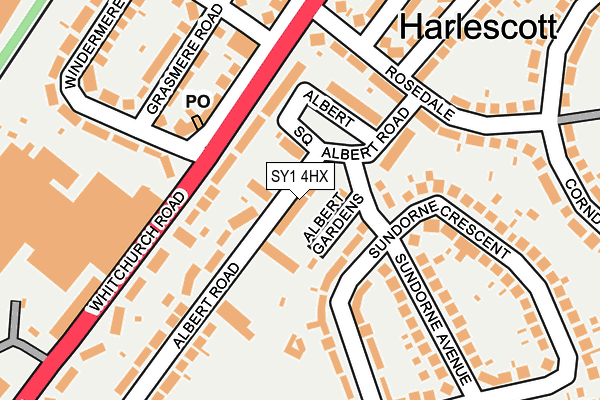 SY1 4HX map - OS OpenMap – Local (Ordnance Survey)