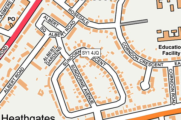 SY1 4JQ map - OS OpenMap – Local (Ordnance Survey)