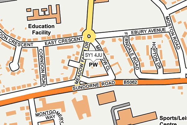 SY1 4JU map - OS OpenMap – Local (Ordnance Survey)